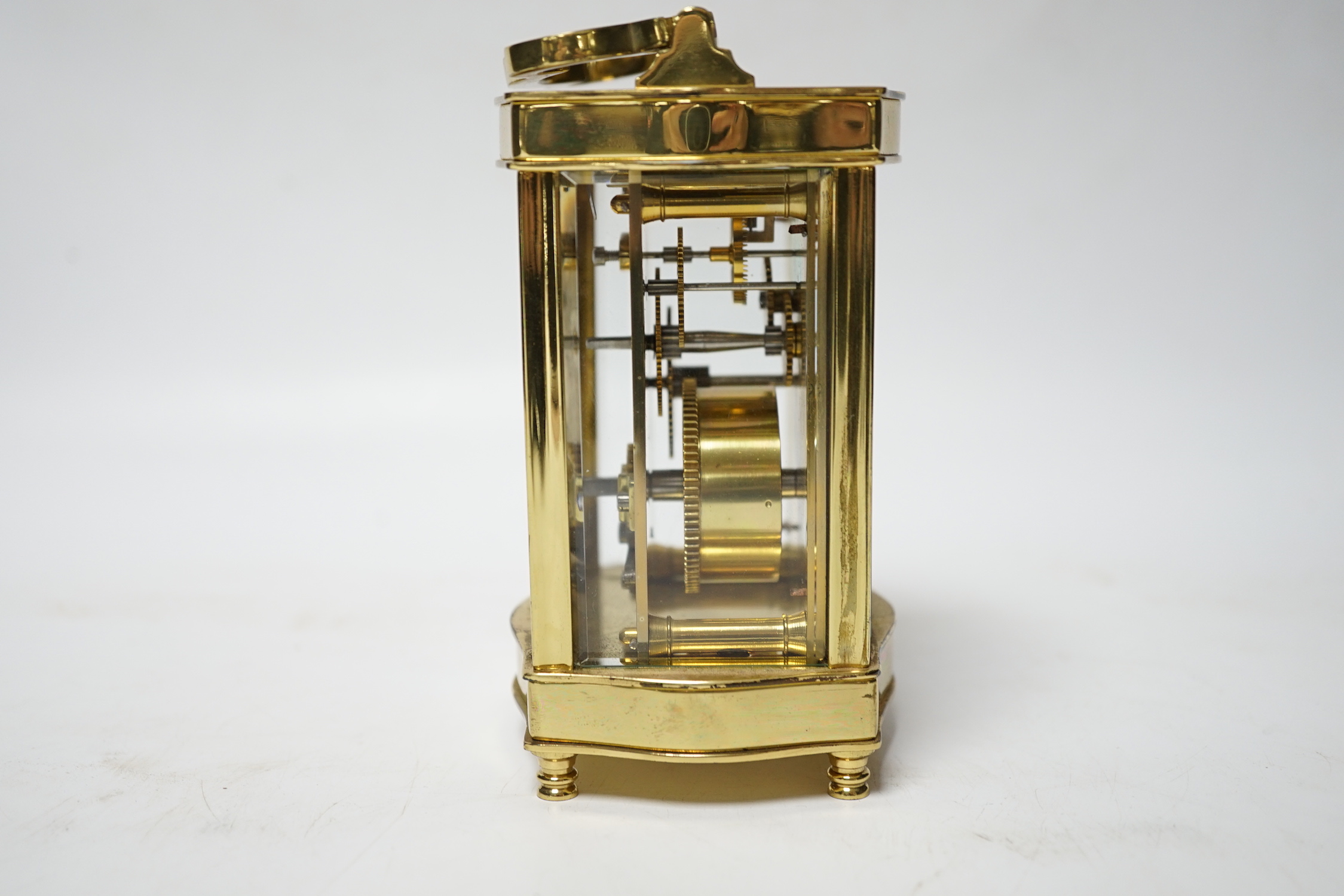 A cased carriage timepiece, P. Orr and Sons, Madras, timepiece 11.5 cm high